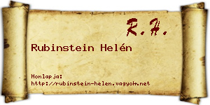 Rubinstein Helén névjegykártya